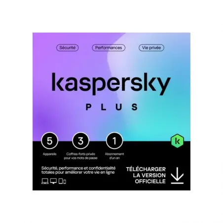 Kaspersky Plus – 5 Postes / 1 an
